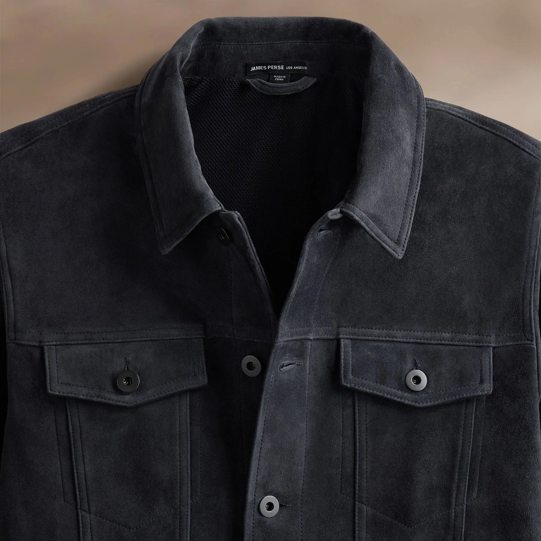 Suede Trucker Jacket - Smokey Grey