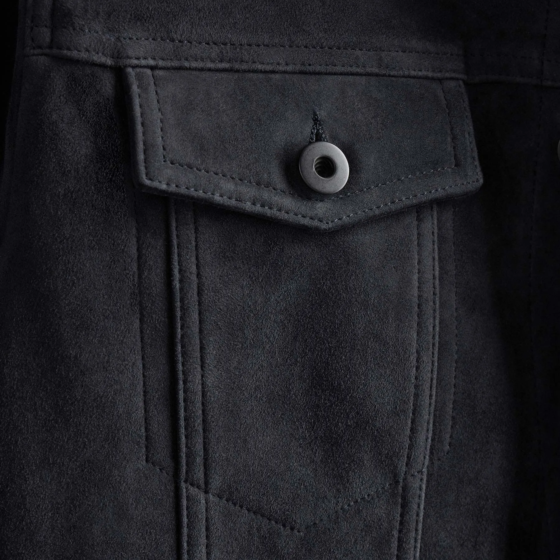 Suede Trucker Jacket - Smokey Grey