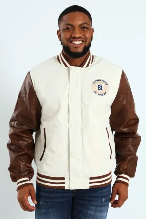 Varsity Bomber Jacket - Vanilla