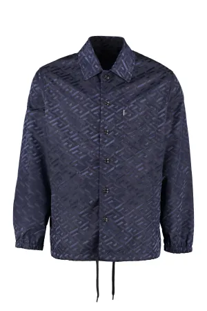 Versace Greca Allover Printed Drawstring Jacket