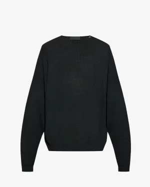 Waffle Crewneck Sweater Black