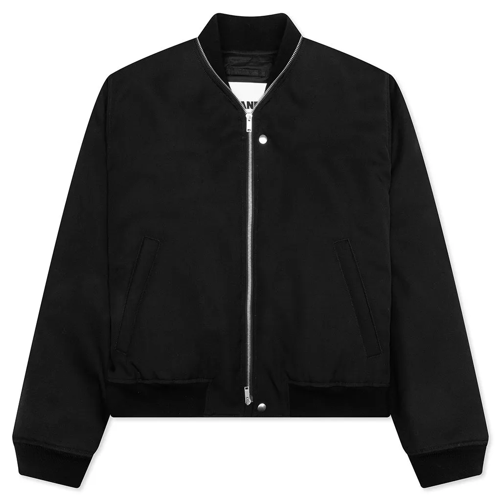 Wool Bomber Jacket - Black