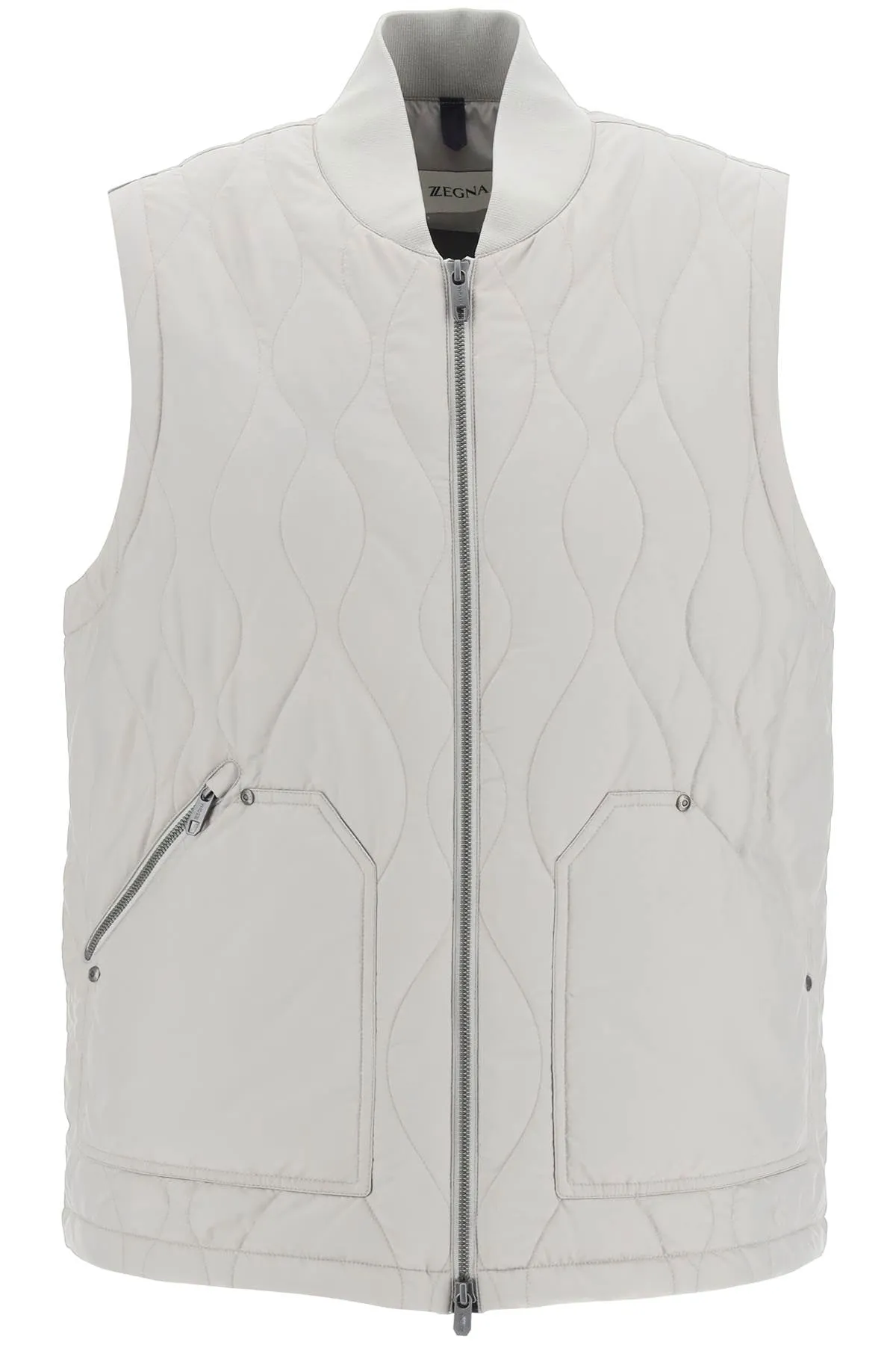 Z Zegna Quilted Straight Hem Zipped Vest