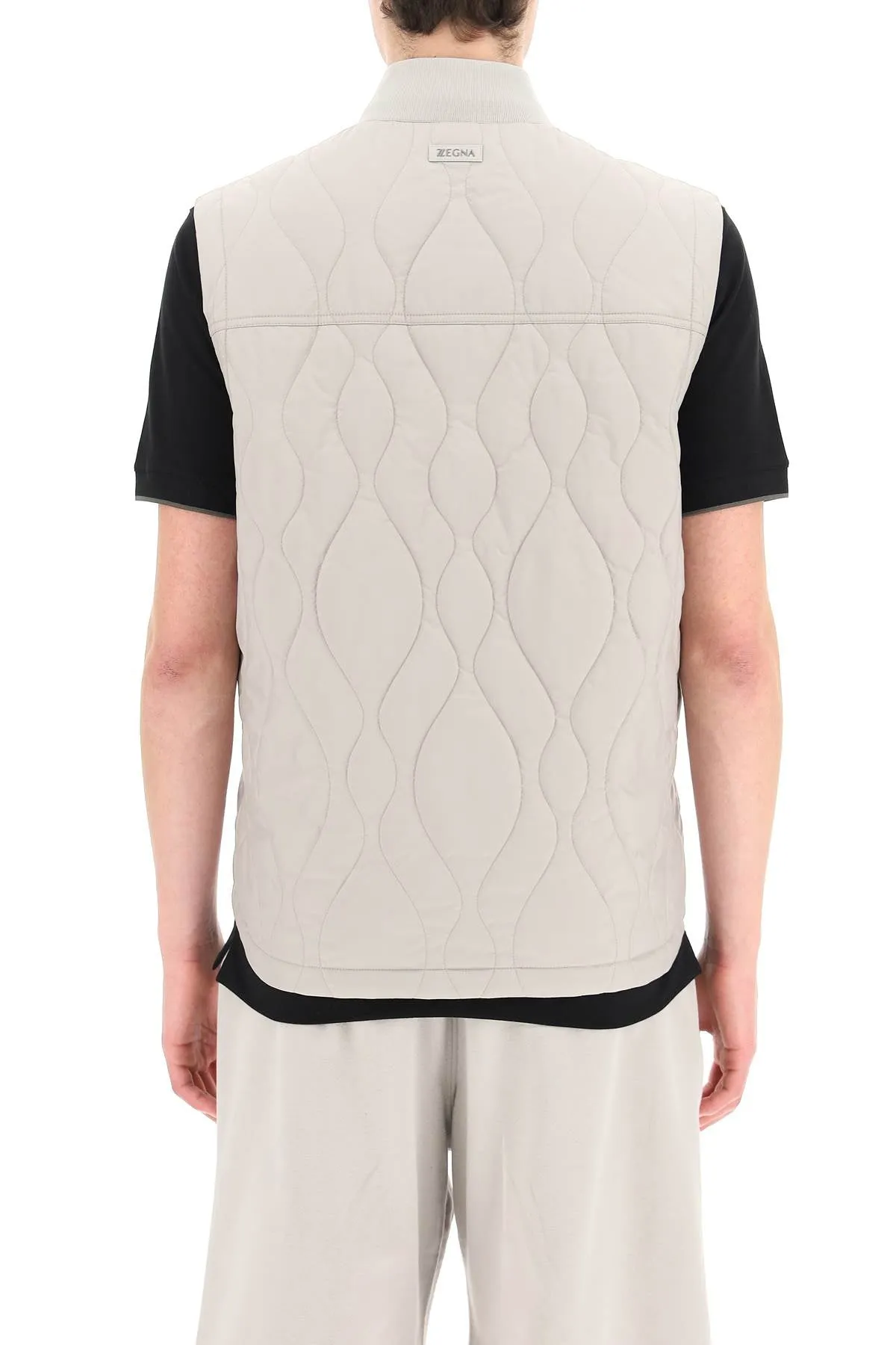Z Zegna Quilted Straight Hem Zipped Vest